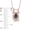 Thumbnail Image 2 of Oval Smoky Quartz and 0.10 CT. T.W. Diamond Cat Pendant in 10K Rose Gold
