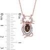 Thumbnail Image 1 of Oval Smoky Quartz and 0.10 CT. T.W. Diamond Cat Pendant in 10K Rose Gold