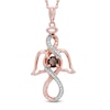 Thumbnail Image 1 of 4.2mm Smoky Quartz and 0.09 CT. T.W. Diamond Infinity Angel Pendant in 10K Rose Gold