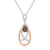 Thumbnail Image 1 of Pear-Shaped Smoky Quartz and 0.16 CT. T.W. Diamond Drape Pendant in 10K Rose Gold