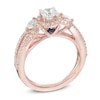 Thumbnail Image 1 of Vera Wang Love Collection 0.95 CT. T.W. Diamond Three Stone Split Shank Engagement Ring in 14K Rose Gold