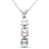 Thumbnail Image 0 of 4.5 - 6.0mm Multi-Colour Cultured Freshwater Pearl and Diamond Accent  "X" and "O" Pendant in Sterling Silver