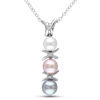 Thumbnail Image 0 of 4.5-6.0mm Multi-Colour Freshwater Cultured Pearl and Diamond Accent  "X" and "O" Pendant in Sterling Silver