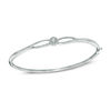 Thumbnail Image 1 of 0.14 CT. T.W. Certified Canadian Diamond Centre Braid Bangle in Sterling Silver (I/I2)
