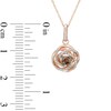Thumbnail Image 2 of 0.25 CT. T.W. Champagne and White Diamond Love Knot Pendant in 10K Rose Gold