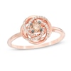 Thumbnail Image 0 of 0.25 CT. T.W. Champagne and White Diamond Love Knot Ring in 10K Rose Gold