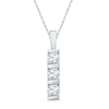 Thumbnail Image 1 of White Lab-Created Sapphire Three Stone Pendant in Sterling Silver