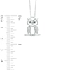 0.10 CT. T.W. Enhanced Black and White Diamond Owl Pendant in Sterling Silver