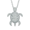 0.15 CT. T.W. Diamond Turtle Pendant in Sterling Silver