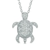 Thumbnail Image 1 of 0.15 CT. T.W. Diamond Turtle Pendant in Sterling Silver