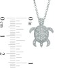 Thumbnail Image 3 of 0.15 CT. T.W. Diamond Turtle Pendant in Sterling Silver