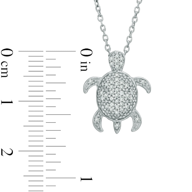 0.15 CT. T.W. Diamond Turtle Pendant in Sterling Silver