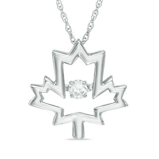 Unstoppable Love™ 0.10 CT. Certified Canadian Diamond Maple Leaf Pendant in 10K White Gold (I/I2)