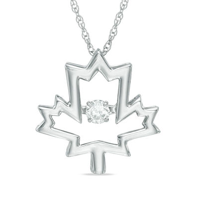 Unstoppable Love™ 0.10 CT. Certified Canadian Diamond Maple Leaf Pendant in 10K White Gold (I/I2)