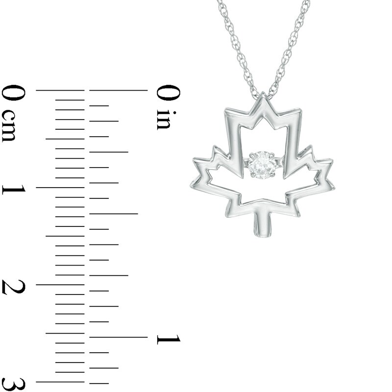 Main Image 2 of Unstoppable Love™ 0.10 CT. Certified Canadian Diamond Maple Leaf Pendant in 10K White Gold (I/I2)