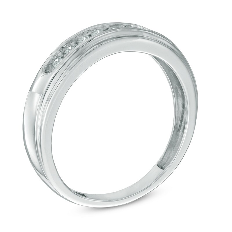 Main Image 2 of 0.25 CT. T.W. Diamond Comfort Fit Anniversary Band in 10K White Gold