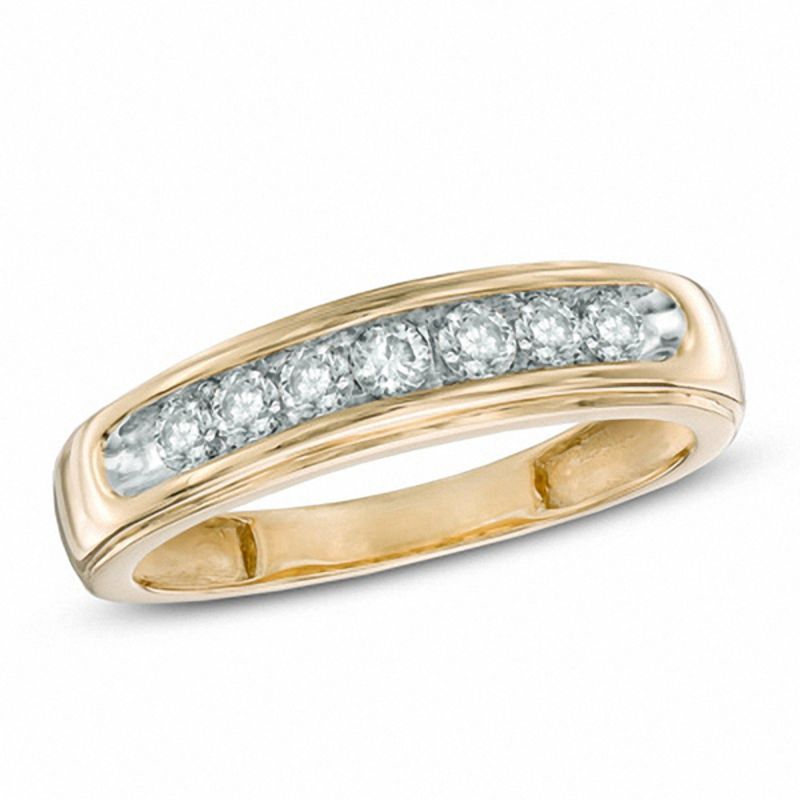Main Image 1 of 0.50 CT. T.W. Diamond Comfort Fit Anniversary Band in 10K Gold