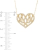 Thumbnail Image 1 of AVA Nadri Crystal Ornate Heart Necklace in Sterling Silver with 18K Gold Plate - 16"