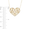 AVA Nadri Crystal Ornate Heart Necklace in Sterling Silver with 18K Gold Plate - 16"