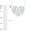 AVA Nadri Crystal Ornate Heart Necklace in Sterling Silver - 16"