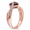 Thumbnail Image 2 of 7.0mm Heart-Shaped Garnet and 0.05 CT. T.W. Diamond Ring in 10K Rose Gold