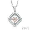 Thumbnail Image 1 of Unstoppable Love™ 0.20 CT. T.W. Diamond Tilted Square with Inner Heart Pendant in 10K Two-Tone Gold