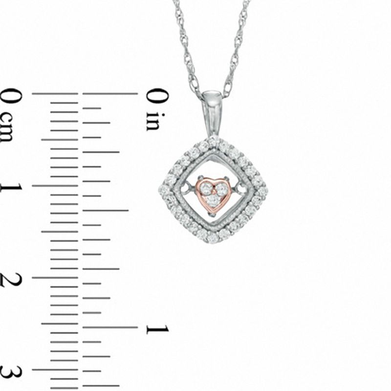 Unstoppable Loveâ¢ 0.20 CT. T.W. Diamond Tilted Square with Inner Heart Pendant in 10K Two-Tone Gold