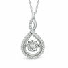 Thumbnail Image 0 of Unstoppable Love™ 0.20 CT. T.W. Diamond Twist Teardrop Pendant in 10K White Gold