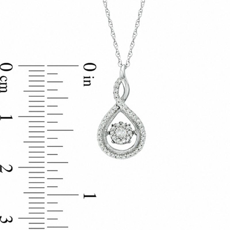 Unstoppable Loveâ¢ 0.20 CT. T.W. Diamond Twist Teardrop Pendant in 10K White Gold