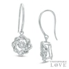 Thumbnail Image 1 of Unstoppable Love™ 0.29 CT. T.W. Diamond Wreath Drop Earrings in 10K White Gold