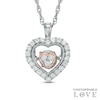 Thumbnail Image 1 of Unstoppable Love™ 0.15 CT. T.W. Diamond Heart in Heart Pendant in 10K Two-Tone Gold