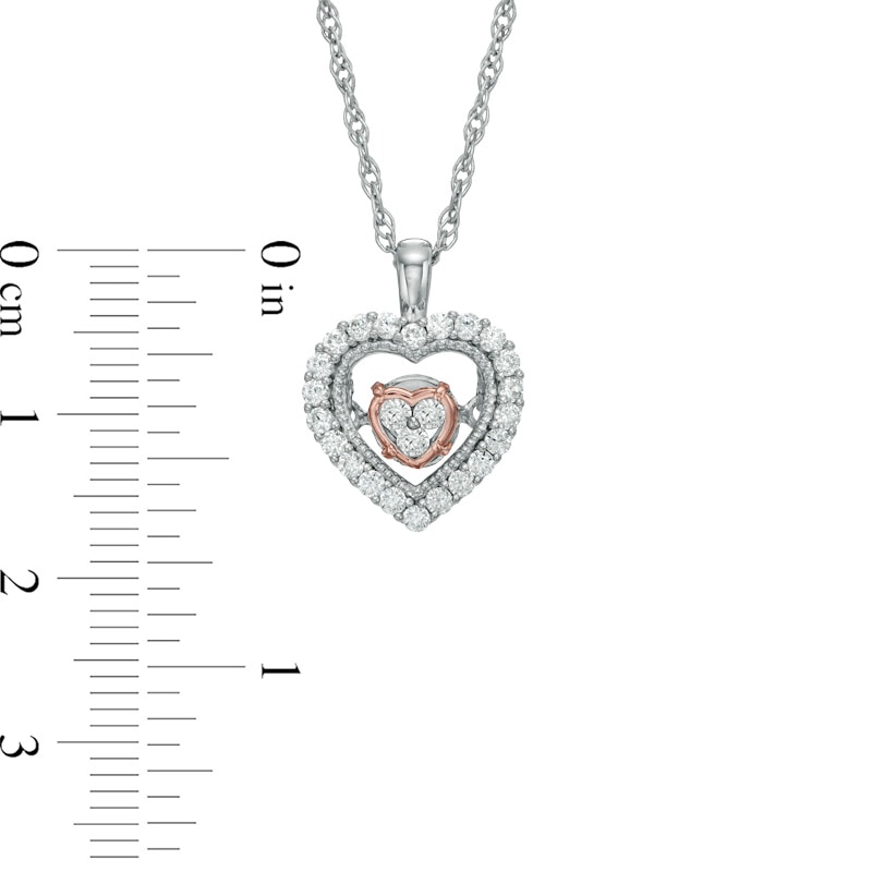 Unstoppable Love™ 0.15 CT. T.W. Diamond Heart in Heart Pendant in 10K Two-Tone Gold