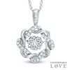 Thumbnail Image 1 of Unstoppable Love™ 0.19 CT. T.W. Diamond Wreath Pendant in 10K White Gold