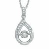Thumbnail Image 0 of Unstoppable Love™ 0.16 CT. T.W. Diamond Teardrop Pendant in Sterling Silver