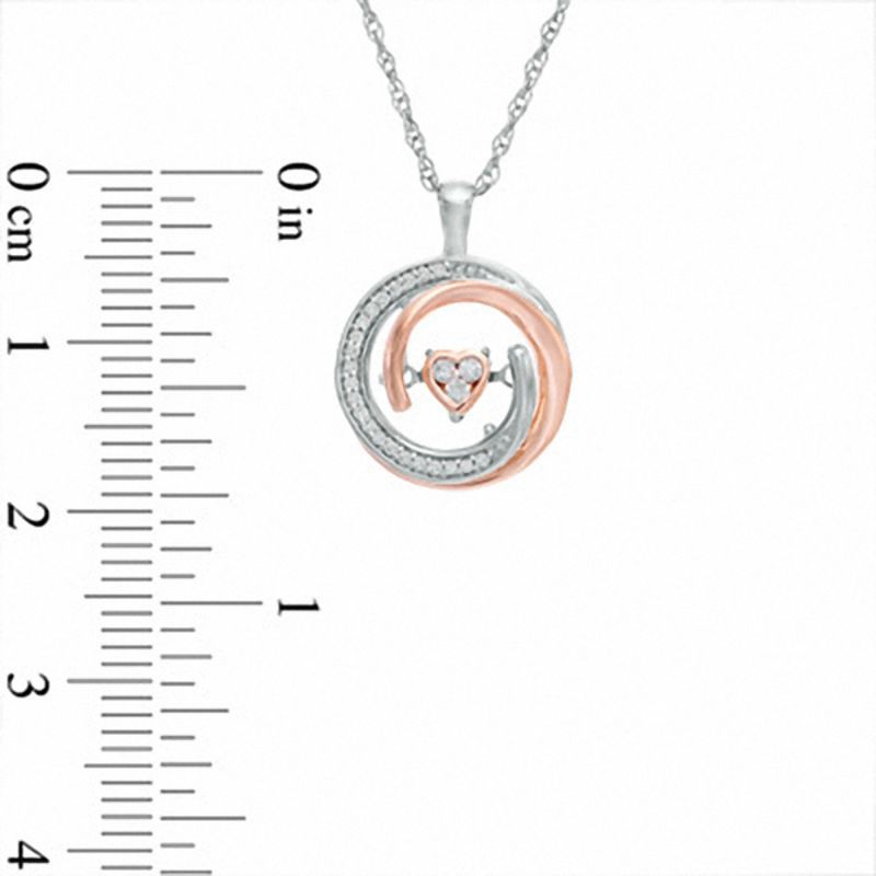 Unstoppable Loveâ¢ 0.10 CT. T.W. Diamond Heart Whirl Pendant in Sterling Silver and 10K Rose Gold