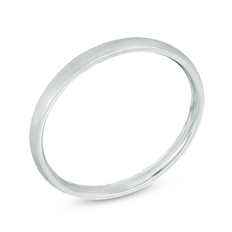 Main Image 2 of Men's 2.0mm 14K White Gold Satin Wedding Band
