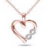 Thumbnail Image 0 of Diamond Accent Heart with Infinity Pendant in Sterling Silver with Rose Rhodium
