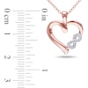 Thumbnail Image 2 of Diamond Accent Heart with Infinity Pendant in Sterling Silver with Rose Rhodium