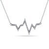 Thumbnail Image 0 of Diamond Accent Heartbeat Necklace in Sterling Silver