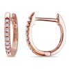 Thumbnail Image 1 of 0.09 CT. T.W. Diamond Huggie Hoop Earrings in 10K Rose Gold