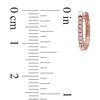 Thumbnail Image 2 of 0.09 CT. T.W. Diamond Huggie Hoop Earrings in 10K Rose Gold