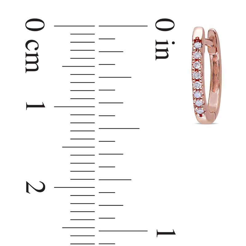 0.09 CT. T.W. Diamond Huggie Hoop Earrings in 10K Rose Gold