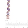 6.0mm Rose de France Amethyst and Lab-Created White Sapphire Bracelet in Sterling Silver with 18K Rose Gold Plate