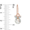 7.5-8.0mm Freshwater Cultured Pearl and Lab-Created White Sapphire Earrings in Sterling Silver with 18K Rose Gold Plate