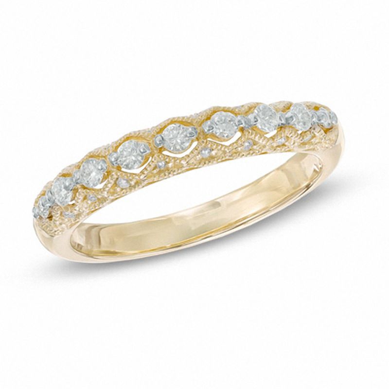 0.25 CT. T.W. Diamond Vintage-Style Anniversary Band in 10K Gold|Peoples Jewellers