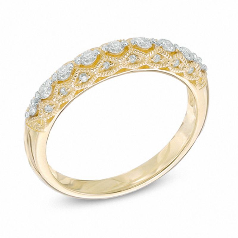 0.25 CT. T.W. Diamond Vintage-Style Anniversary Band in 10K Gold