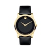 Thumbnail Image 0 of Men's Movado Museum® Classic Gold-Tone PVD Strap Watch with Black Dial (Model: 606876)