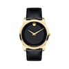 Thumbnail Image 1 of Men's Movado Museum® Classic Gold-Tone PVD Strap Watch with Black Dial (Model: 606876)