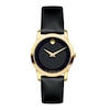 Thumbnail Image 0 of Ladies' Movado Museum® Classic Gold-Tone Strap Watch with Black Dial (Model: 0606877)
