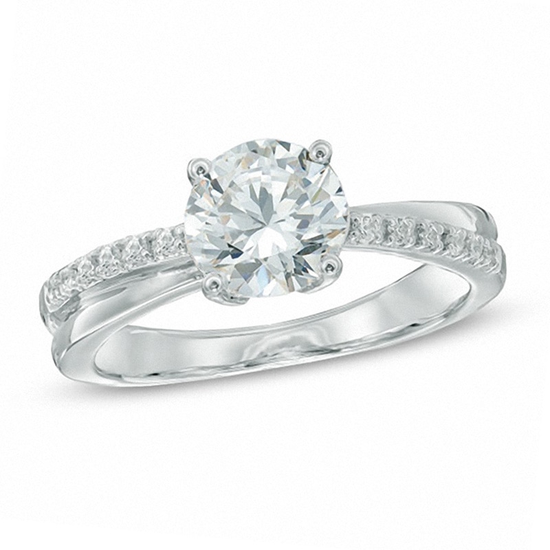 Shiny White Sapphire Round Cut Ring Women Wedding Engagement Ring Size 5-10